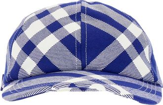 Burberry Baseballpet met Ruitpatroon - unisex - Petten - Blauw - S - Katoen - Accessoires