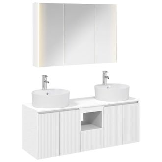 vidaXL Juego De Muebles De Ba&ntilde;o 4 Uds. Blanco Madera De Ingenier&iacute;a Vidaxl