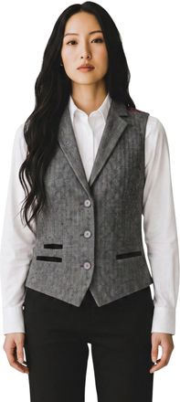 TruClothing Womens Grey Tweed Herringbone Tailored Fit Waistcoat - IMW04