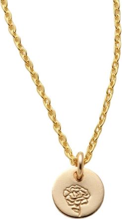 Made by Mary January Birth Flower Necklace in Gold Filled at Nordstrom, Size Medium