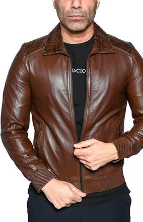 Maceoo Ascension 0035 Leather Jacket in Brown at Nordstrom