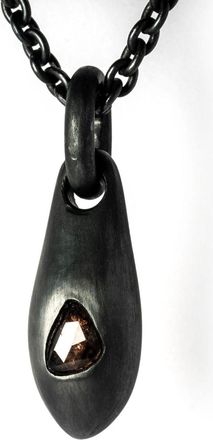 Parts Of Four Chrysalis pendant necklace - unisex - Orange Sapphire/Oxidised Sterling Silver - One Size - Black