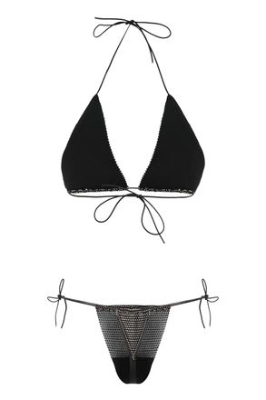 Santa Brands Womens Two-Piece Swimsuit Orchid Black Other Fibers Bikinis
