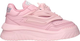 Versace Pink Leather Chunky Womens Sneakers