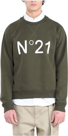 N&deg;21 Militare Sweatshirt - Heren - Sweatshirts - Groen - M - Katoen - Hoodies & sweatvesten