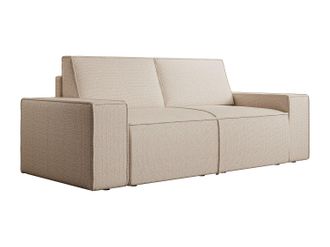 Vente-Unique Sof&aacute; de 3 plazas en tela texturizada beige AMELIA