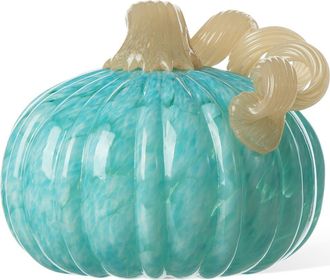 Glitzhome Fall Round Glass Pumpkins in Blue at Nordstrom, Size Small