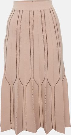 Elisabetta Franchi Beige Knit Gonna Di Maglia Mini Skirt