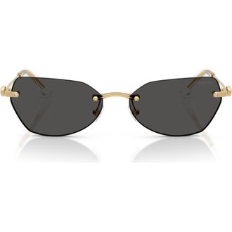 Swarovski 58mm Irregular Sunglasses in Gold /Dark Grey at Nordstrom