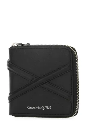 Alexander McQueen Mens Black Leather Wallet 1000 Exterior: Portafogli
