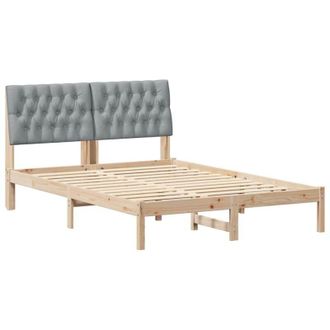 vidaXL Estructura De Cama Con Cabecera Tapizada Marr&oacute;n 135 X 190 Cm Vidaxl