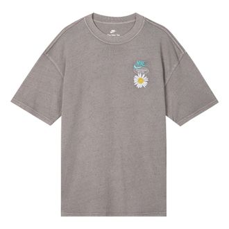 Nike Mens Nike SS22 Round Neck Daisy Printing Short Sleeve Gray T-Shirt DM6334-289
