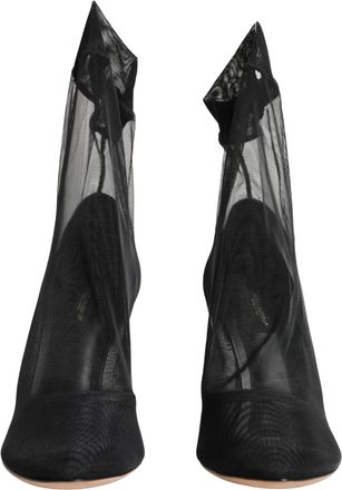Dolce & Gabbana Black Nylon Stretch Mesh Sock Boots Womens Shoes (Pre-Owned)