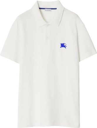 Burberry Witte Polo Shirt met Geborduurd Logo - Heren - Polos - Wit - M - Tops