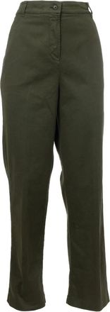 Aspesi Cotton Wide Leg Pants - Dames - Wijde Broeken - Groen - S - Katoen - Broeken