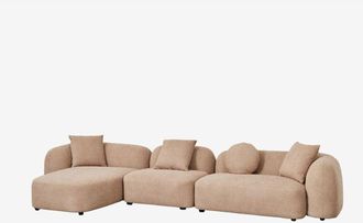 Sklum Sklum - Sofá modular chaise longue izquierdo de 3 piezas en chenilla Coco