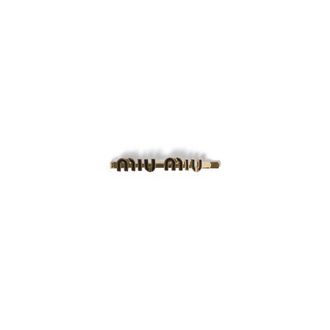 Miu Miu Enameled Metal Hair Clip, Woman, Black