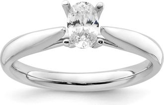 Diamond2Deal 14k White Gold Lab Grown Diamond Wedding Band Ring 1/2Ct Clarity- VS Color- D-E