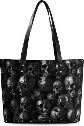 Generic Black Skull Head Tote Bags for Women Cute Shoulder Purses Handbags