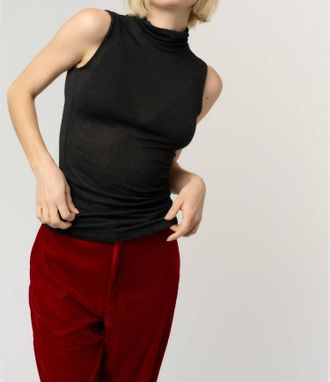 Bloomingdale's Domino Mock Neck Tank In Black