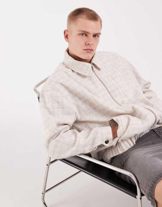 Asos Giacca harrington testurizzata &eacute;cru a quadri-Neutro