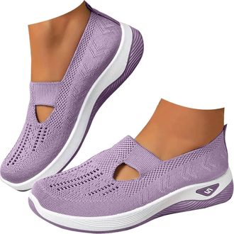 Generic Orthopedic Shoes for Women 2026 Wide Width Soft Sole Mesh Cushion Sole Comfortbale Wedge Sneakers Breathable Slip On Arch Support Non-Slip Shoes Knit 