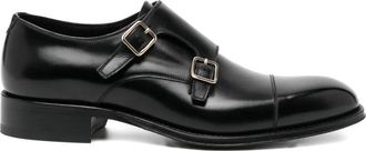 Tom Ford Claydmon leather monk shoes - Zwart