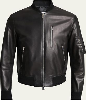 Givenchy Mens Leather Shrunken Jacket