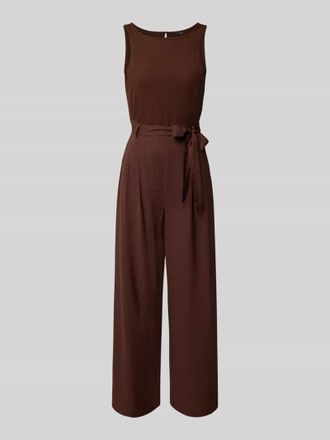 Zero Relaxed Fit Jumpsuit mit Viskose-Anteil und Taillenband in Mittelbraun, Gr&ouml;&szlig;e 36