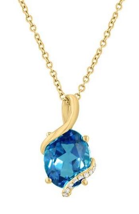 Effy Oval London Blue Topaz & Diamond Pendant Necklace at Nordstrom Rack, Size 18