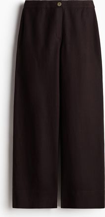 H&M Hose aus Leinenmix - Dunkelbraun
