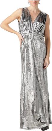 Mes Demoiselles... Kleedjes, Dames, Grijs, M, Zilveren Maxi Jurk Sambi