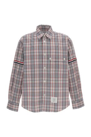Thom Browne Oversized Multicolor Check Shirt with Grosgrain Details