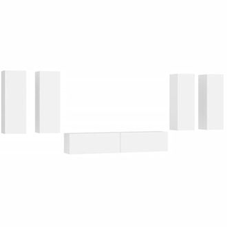 vidaXL Vidaxl - 6 Piece tv Cabinet Set White Engineered Wood