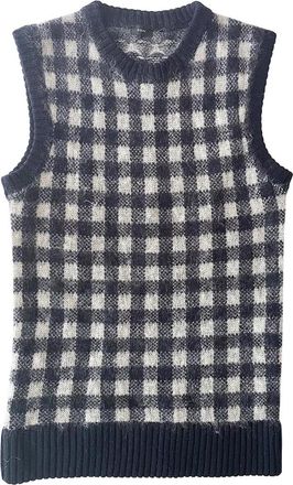 Joseph Check Mohair Blend Sweater Vest Size M