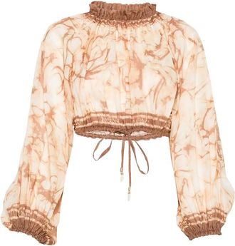Zimmermann Tie-dye Cropped Blouse