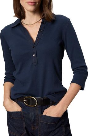 Sanctuary Echo Rib Henley Top in Navy Blue at Nordstrom, Size Xx-Large