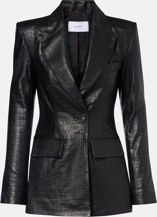 Alex Perry Croc-effect leather blazer