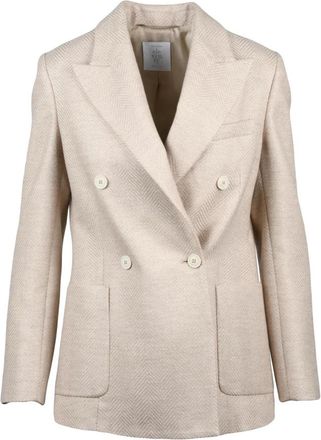 Eleventy Giacca Doppiopetto - Dames - Blazers - Beige - S - Kasjmier - Jassen