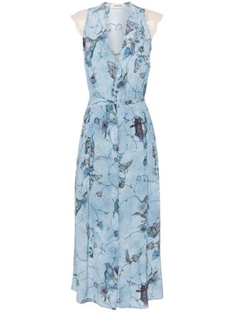 Zadig&Voltaire Rolanys silk midi dress - Blue