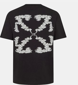 Off-white Mens Cloud Arrow Crew Neck Short Sleeve T-Shirt - Black/Multi - Size: 34