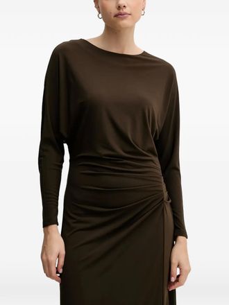 Pedro del Hierro Abito midi a maniche lunghe - Marrone