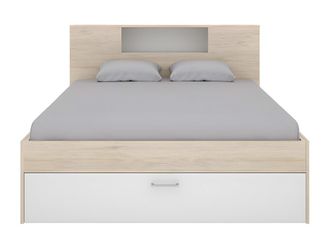 VENTE-UNIQUE.COM Base de cama madera color natural claro, blanco