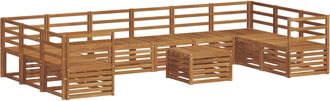 vidaXL Conjunto De Sof&aacute;s De Exterior 11 Uds. Natural Vidaxl
