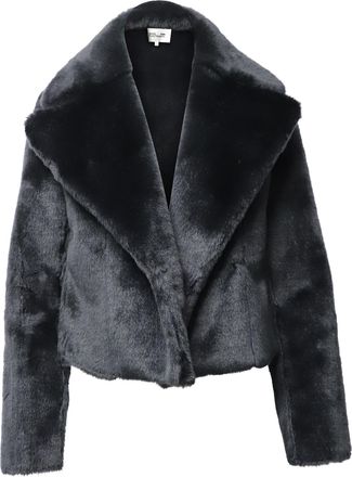 Diane Von Fürstenberg Pre-owned Womens Von Faux Fur Cropped Jacket in Black Acrylic - Size 2XS