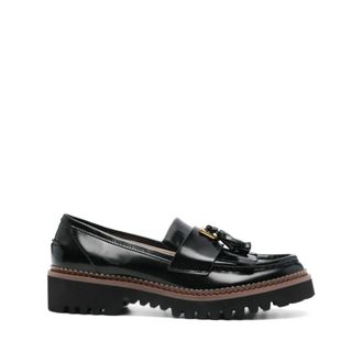 Coccinelle Loafers, female, Black, 5 UK, Black Leather Loafers with Tassel Detail