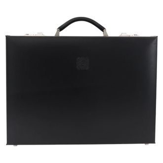 Loewe Anagram Business Leather Black Leather Briefcase Bag (Pre-Owned)