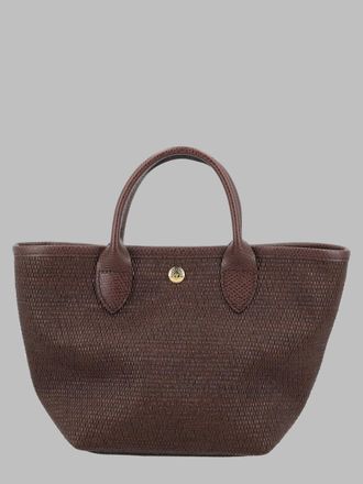 Longchamp Womens Handbag Le Panier Pliage Brown Cotton Handbags Hand Bags