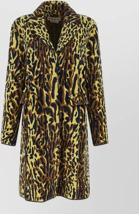 Marni virgin wool animalier jacquard coat