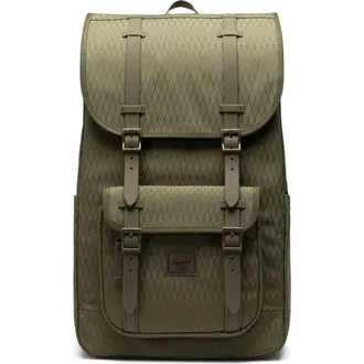 Herschel Little America Backpack in Ivy Green Diamond at Nordstrom